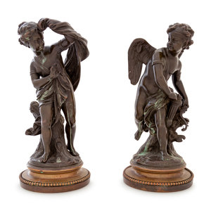 Appraisal: A Pair of Bronze Figures of Cupid and Psyche th