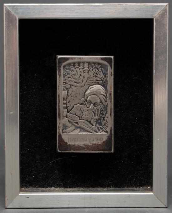 Appraisal: Boris Schatz Russian - Silver plated relief plaque of a