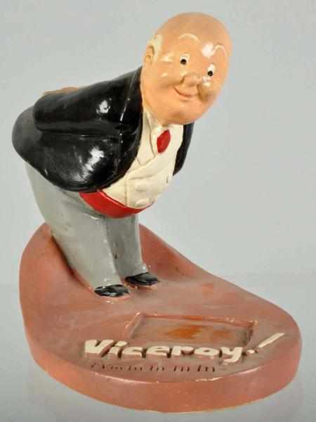 Appraisal: Plaster Viceroy Cigarettes Statue Description s Depicts a butler Original