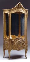 Appraisal: FINE FRENCH LOUIS XV STYLE GILT AND CARVED CURIO CABINET