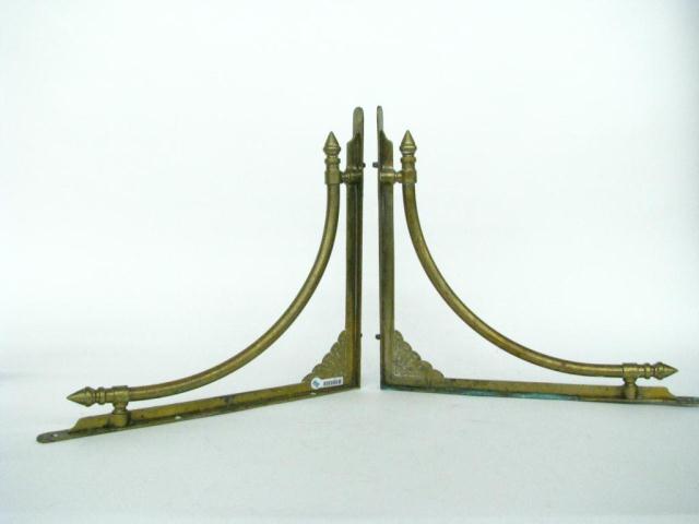 Appraisal: Pair of cast brass architectural Victorian sink brackets converted to