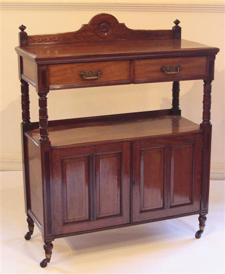 Appraisal: An Aesthetic Movement mahogany buffet Stamped Edwards Roberts the roundel