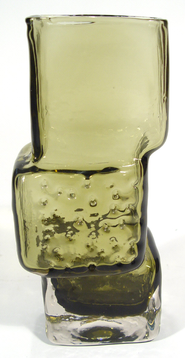 Appraisal: Whitefriars green coloured drunken bricklayer glass vase cm high