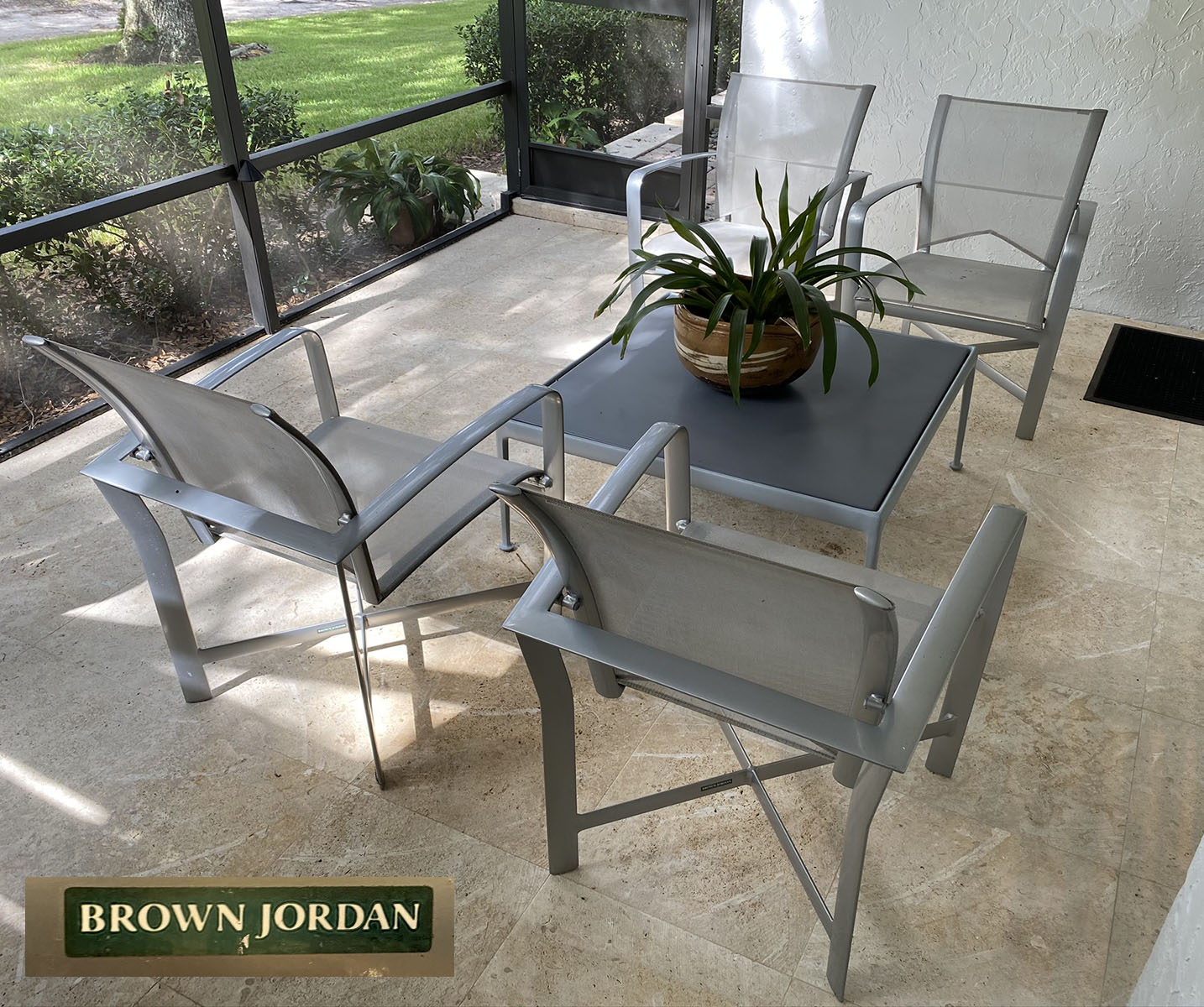 Appraisal: PC BROWN JORDAN METAL MESH PATIO SET Architect Interior Designer