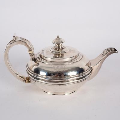 Appraisal: A George IV silver teapot possibly William Bateman London with