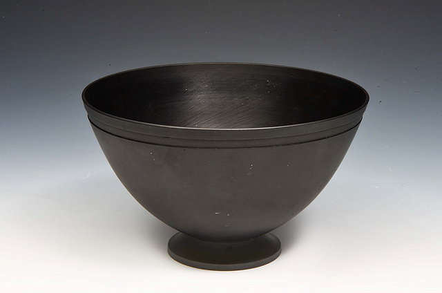 Appraisal: Keith Murray British - for WedgwoodBlack basalt bowlimpressed manufacturers marks