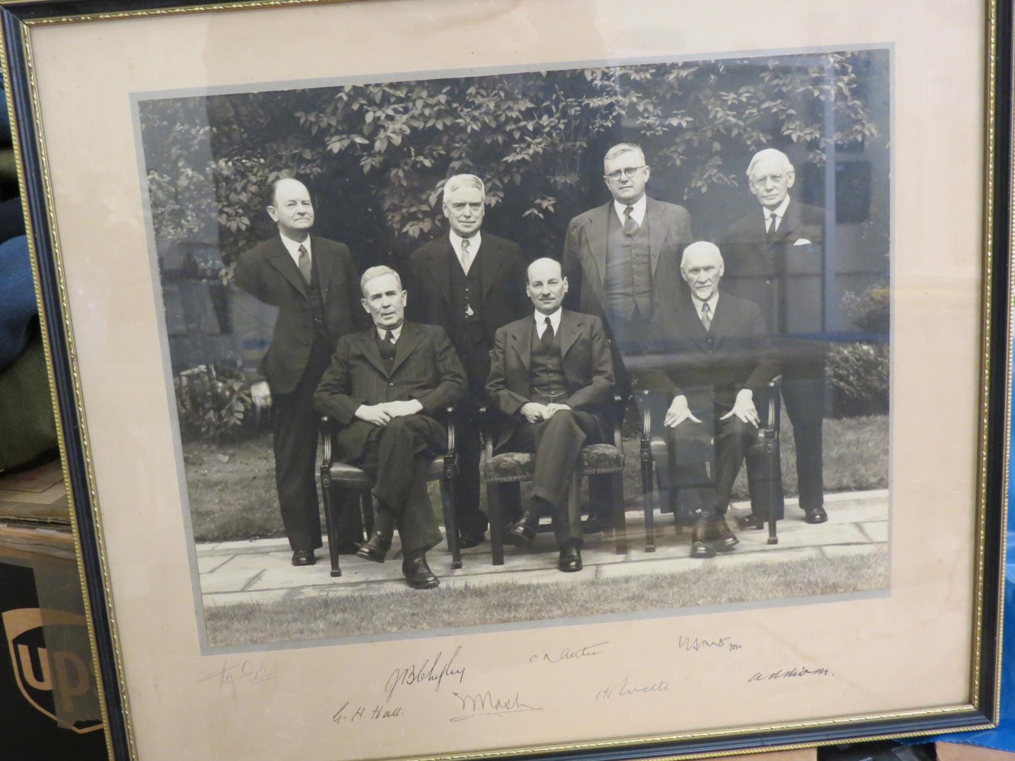 Appraisal: Clement Attlee - - black and white political group photograph