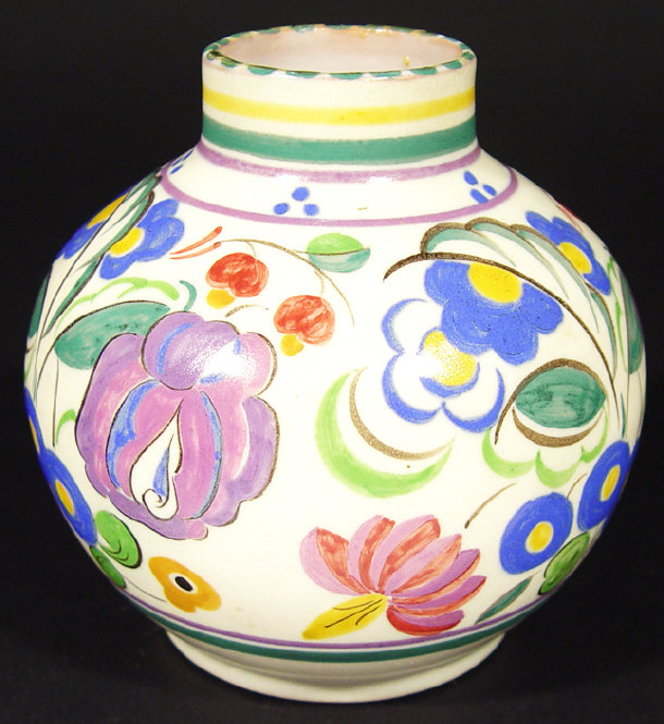 Appraisal: Poole Pottery vase hand painted with stylised flowers impressed factory