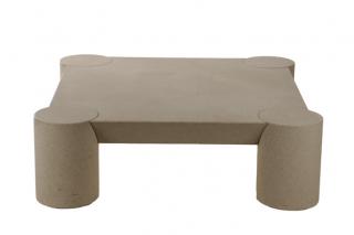 Appraisal: Karl Springer Style Faux Concrete Coffee Table Style of Karl