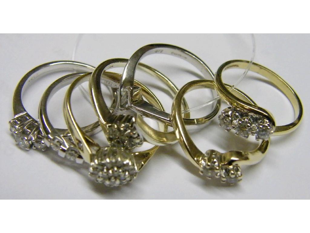 Appraisal: Seven assorted ct diamond rings gm in total