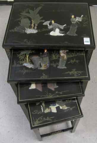 Appraisal: A SET OF CHINESE NESTING TABLES comprising four graduated tables