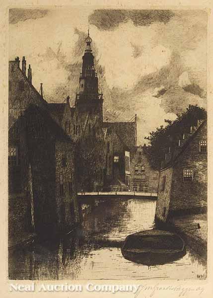 Appraisal: After Johannes Mattheus Graadt Van Roggen Dutch - Canal Scene