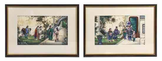 Appraisal: A Group of Two Chinese Export Paintings on Pith both