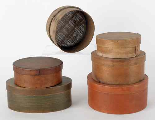 Appraisal: Five wooden pantry boxes th c and th c together