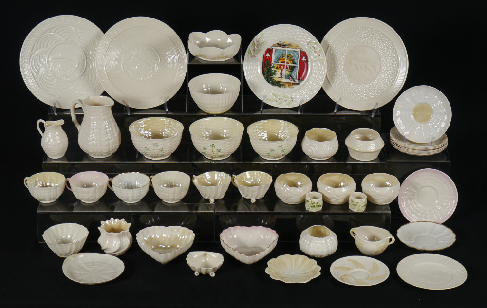 Appraisal: LARGE ESTATE ACCUMULATION OF BELLEEK PORCELAIN Approx pieces to fill