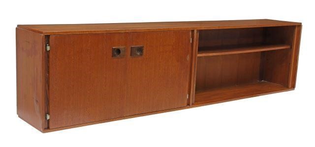 Appraisal: Italian mid-century modern teak cabinet c long rectangular case fitted