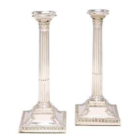 Appraisal: Pair of George III Silver Candlesticks Estimate -