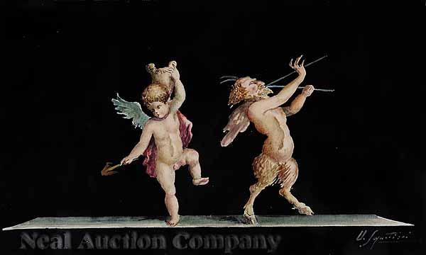 Appraisal: Italian School early th c Pan Leading Eros in a