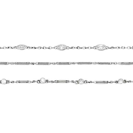 Appraisal: Two Platinum and Diamond Chain Necklaces Estimate -