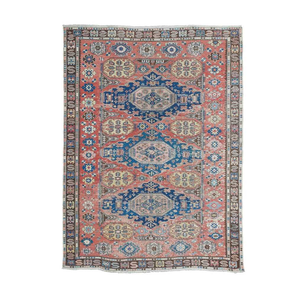 Appraisal: CAUCASIAN SOUMAC CARPET LATE TH CENTURY the abrash brick red