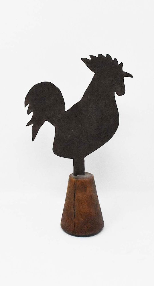 Appraisal: Metal cutout of a rooster Metal cutout of a rooster