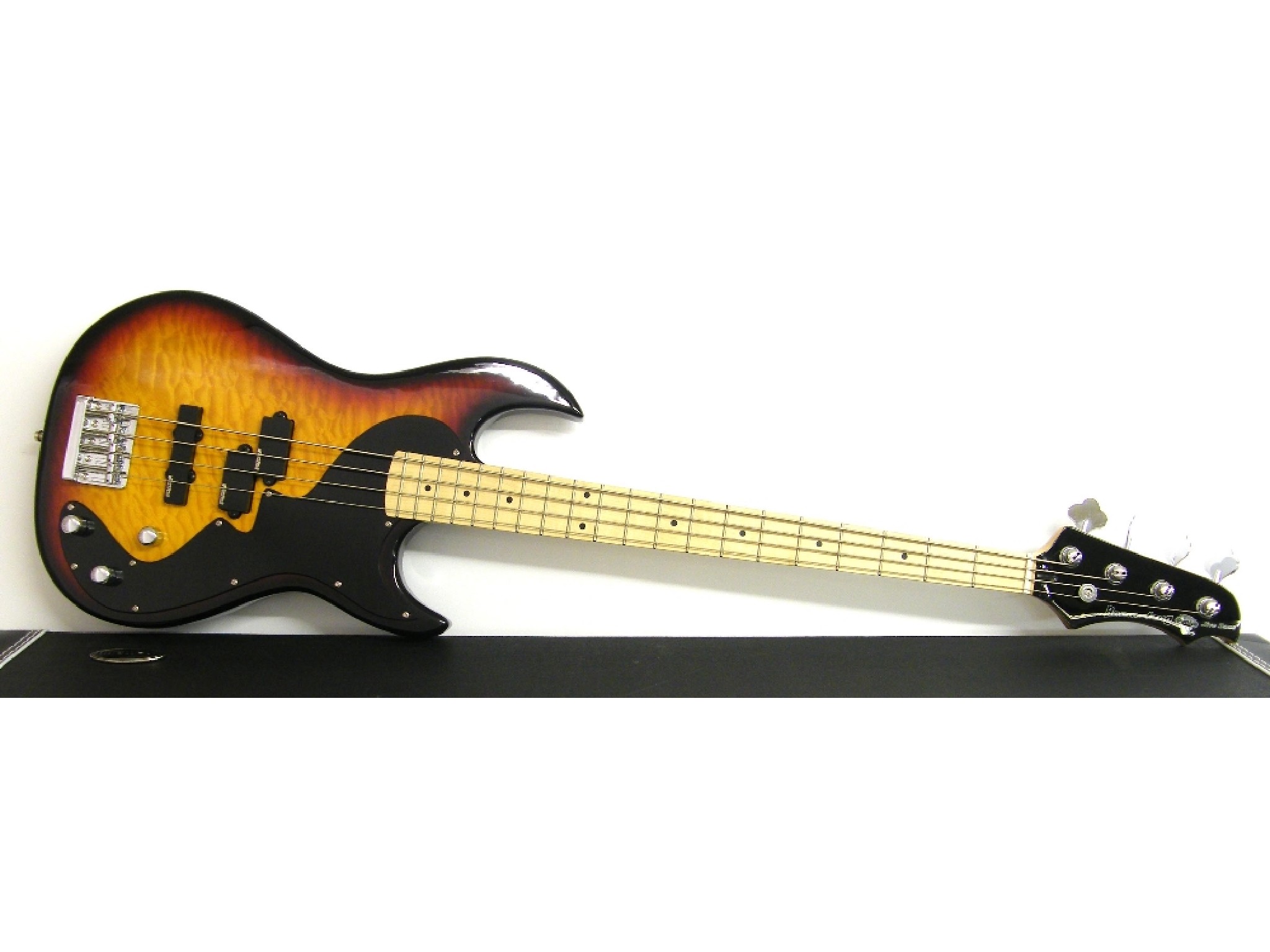 Appraisal: RMI Boomslang Jive bass guitar quilted sunburst finish electrics in