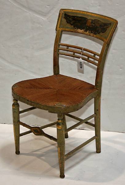 Appraisal: An American polychrome decorated fancy chair late th century height