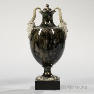 Appraisal: Wedgwood Bentley Porphyry Vase and Cover Wedgwood Bentley Porphyry Vase