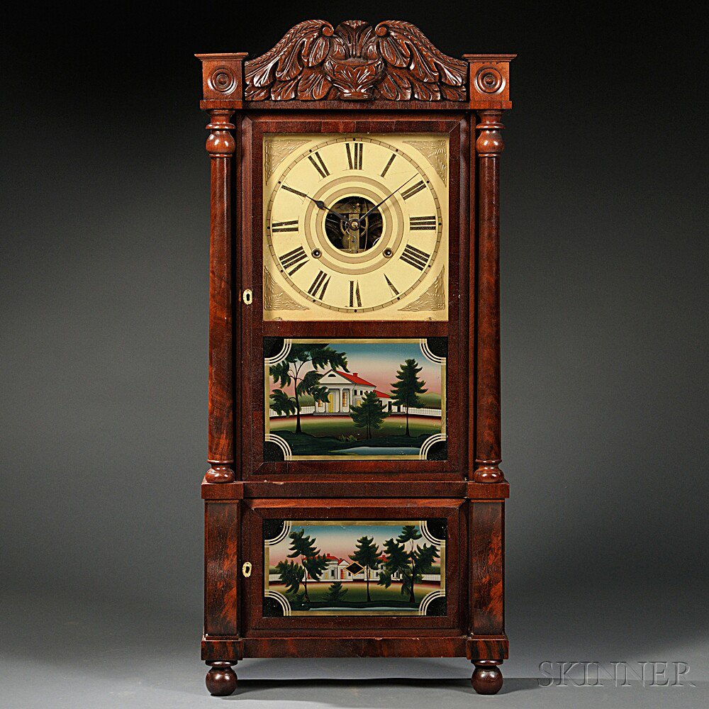 Appraisal: Birge Mallory Co Mahogany Shelf Clock Bristol Connecticut c the