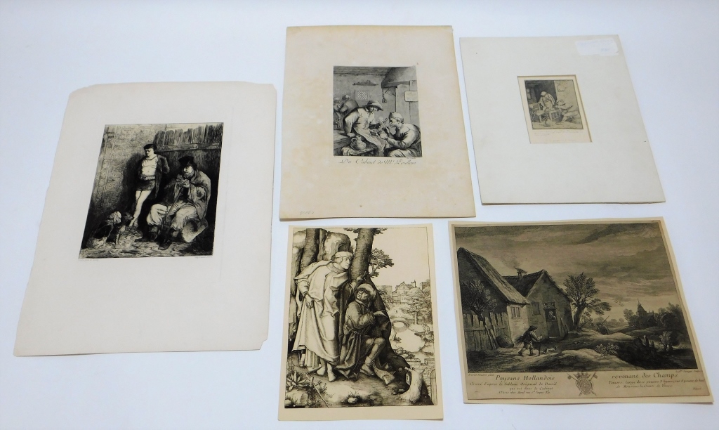 Appraisal: PC C GENRE SCENE ETCHING GROUP Europe th CenturyIncludes Paysans