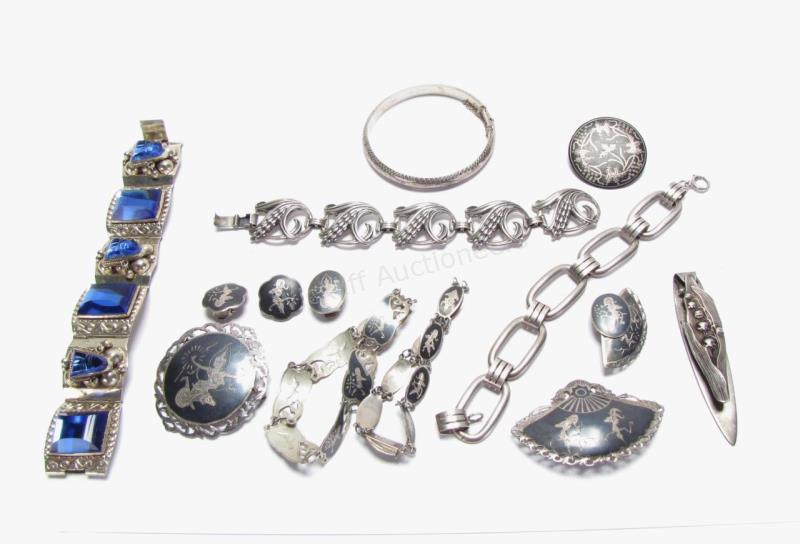 Appraisal: A large collection of sterling jewelry including a collection of