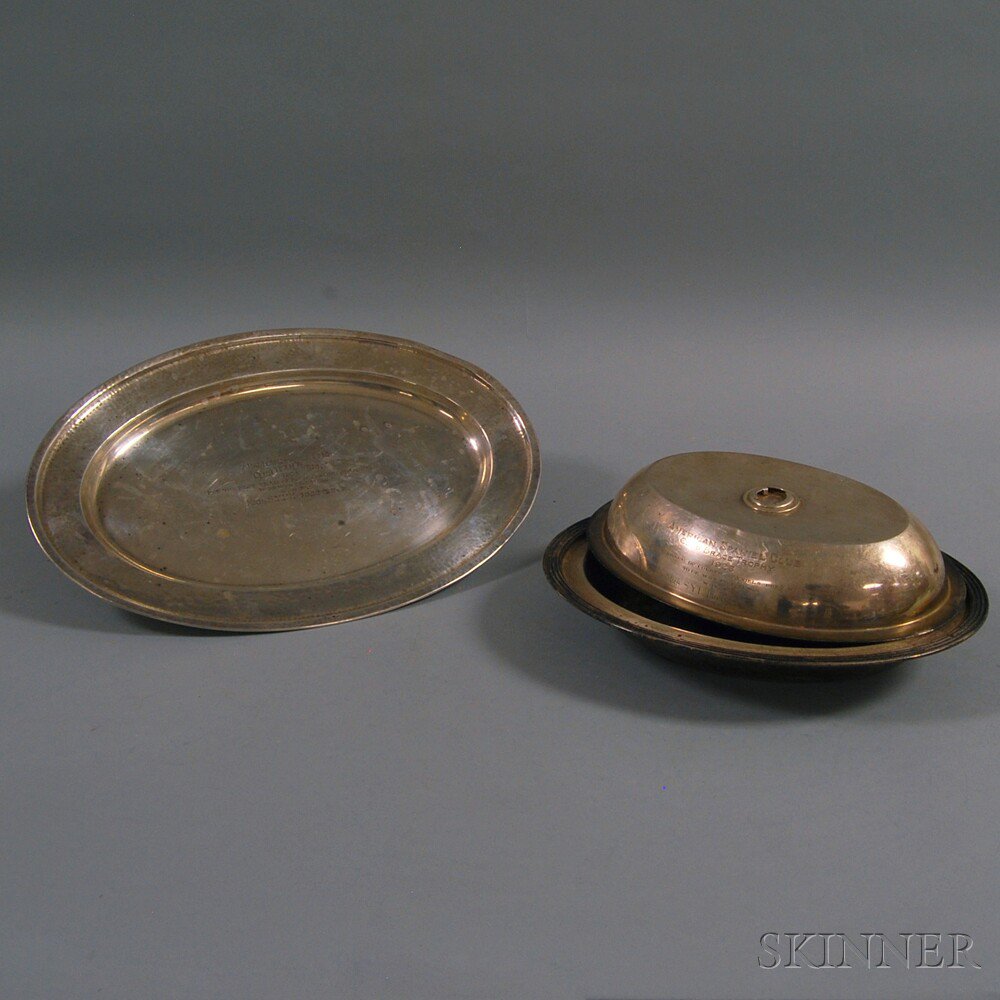 Appraisal: Two Pieces of Sterling Silver Tableware a Meriden International oval