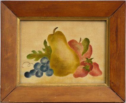 Appraisal: AMERICAN STILL LIFE THEOREM PAINTING Watercolor on velvet depicting a