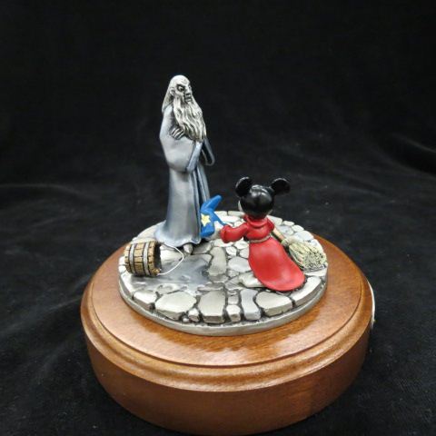 Appraisal: Disney Pewter Figurine The RepentantApprentice Fantasia series plus wood base