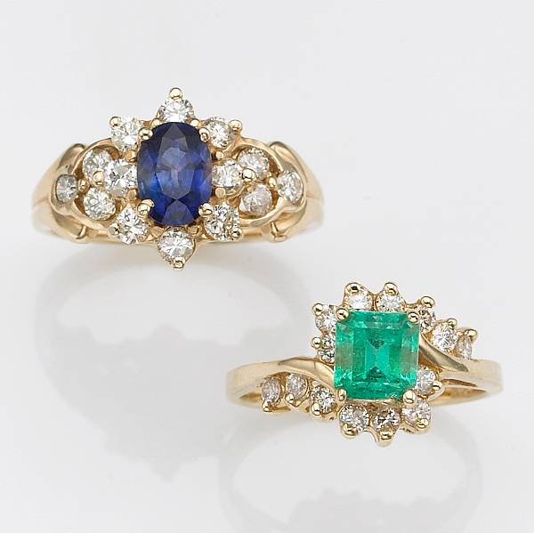 Appraisal: A sapphire diamond and k gold ring together with an