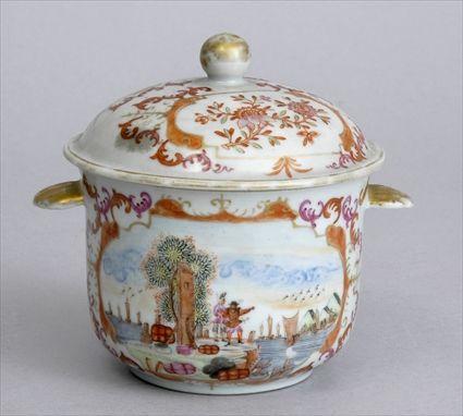 Appraisal: CHINESE EXPORT PORCELAIN FAMILLE ROSE TWO-HANDLED SUGAR BOWL AND COVER