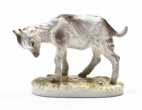 Appraisal: A Nymphenburg Porcelain Figure depicting a kid goat Width inches