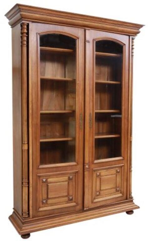 Appraisal: French Louis Philippe period walnut bookcase th c molded cornice