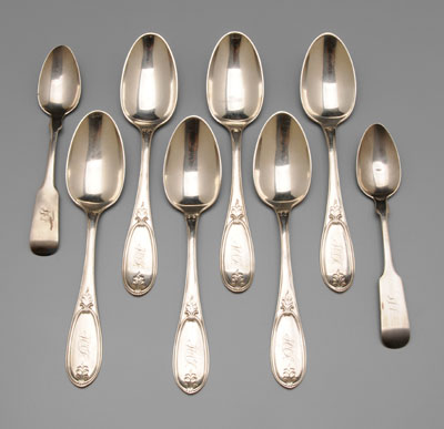 Appraisal: Southern Coin Silver Spoons Alabama th century set of six