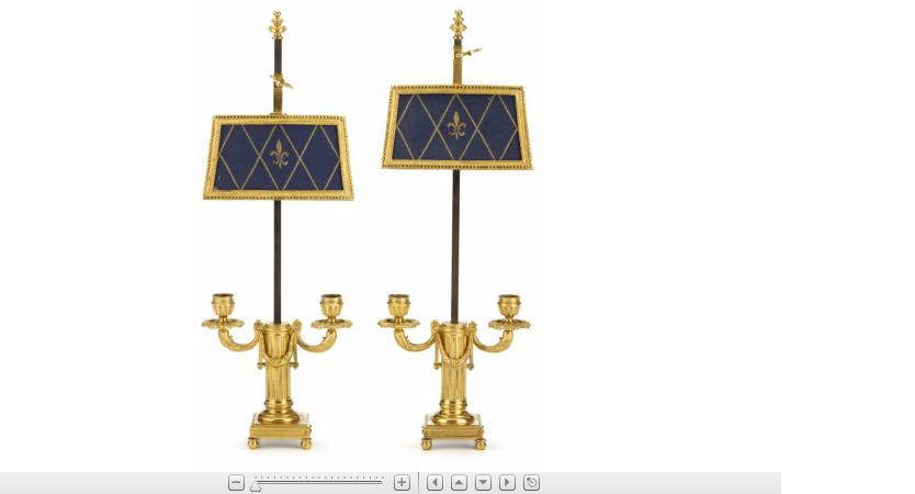 Appraisal: Pair of Louis XVI style gilt bronze candelabra th century