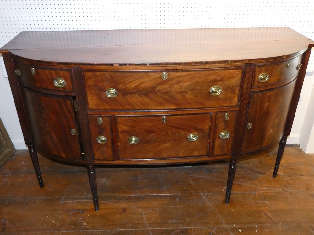 Appraisal: PERIOD SHERATON SIDEBOARD Antique Sheraton mahogany inlaid sideboard with drawers