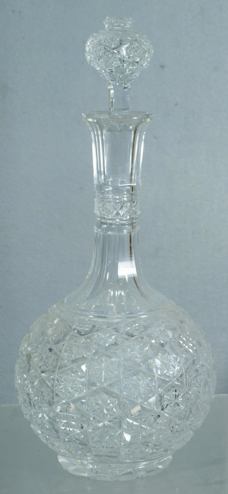 Appraisal: A fine cut glass decanter h some haze American c