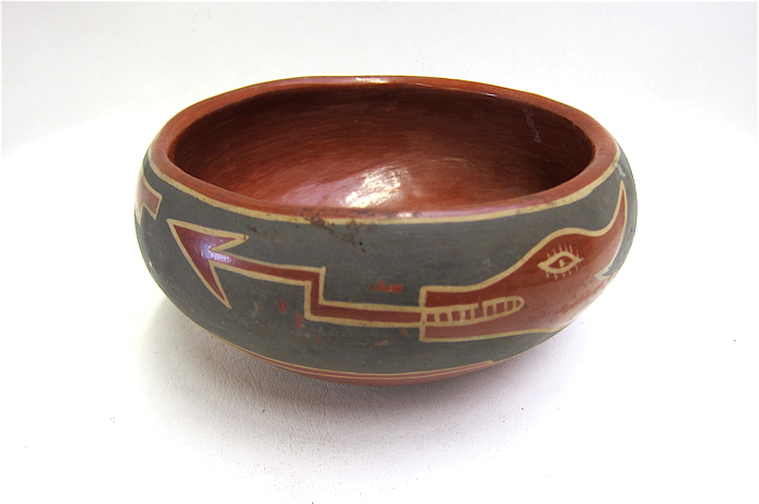 Appraisal: SANTA CLARA PUEBLO POTTERY BOWL having a water serpent designed