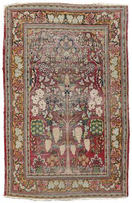 Appraisal: Kermin meditation rug central mihrab with tree and hanging fruit