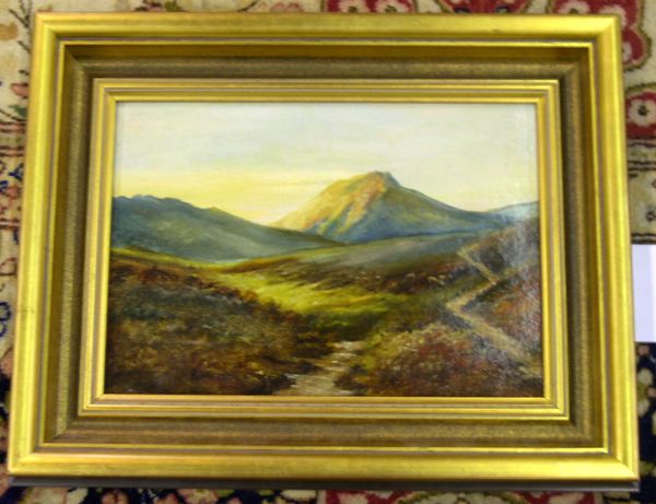 Appraisal: American School Early th Century Western Mountain Landscape oil on