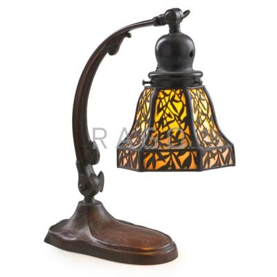 Appraisal: HANDEL Adjustable desk lamp with foliate shade Meriden CT s