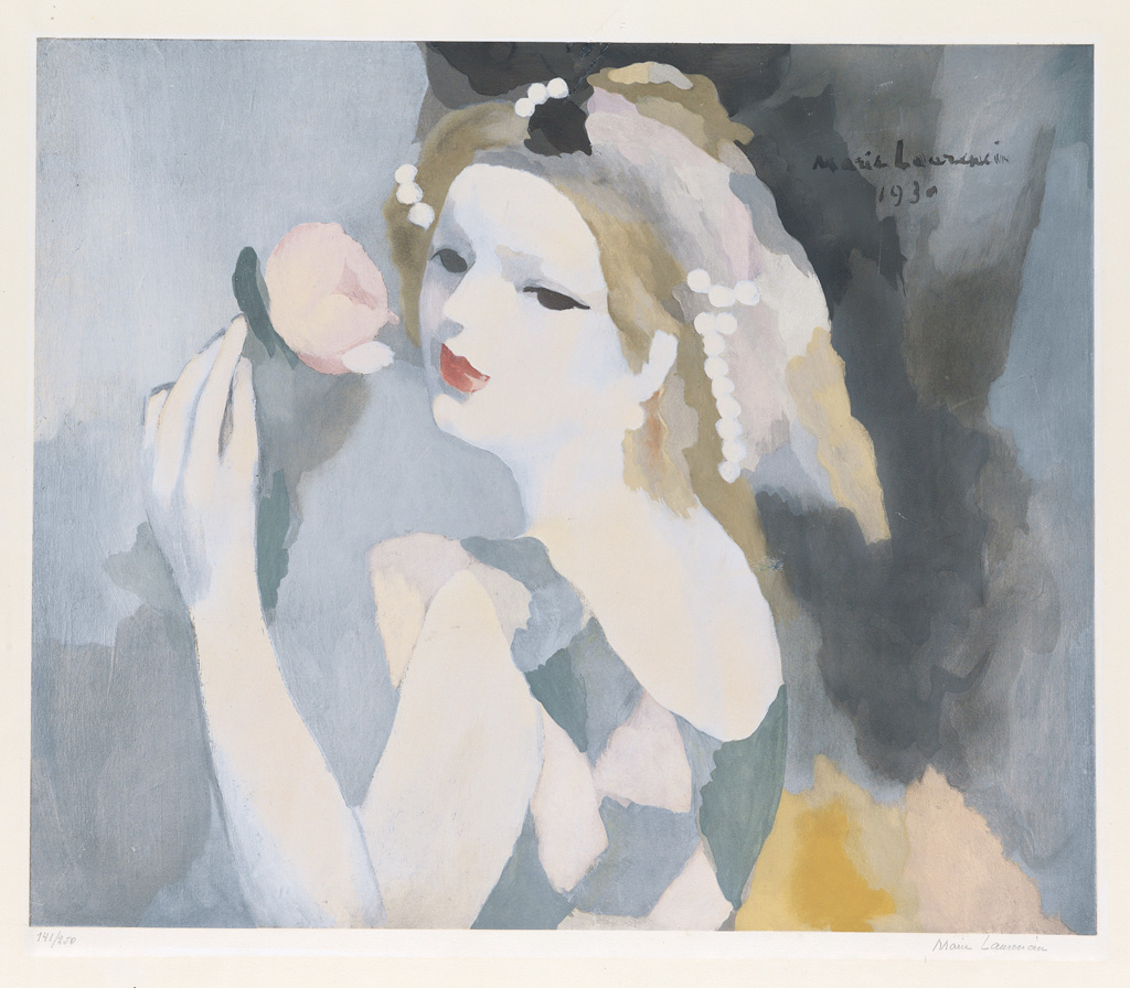 Appraisal: MARIE LAURENCIN after Jeune Fille la Rose Color lithograph circa