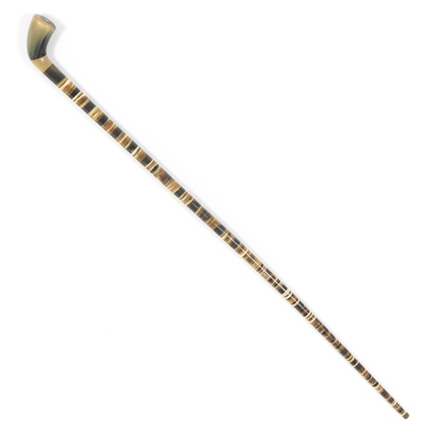 Appraisal: LAYERED HORN WALKING STICK x x Horn handle with alternating