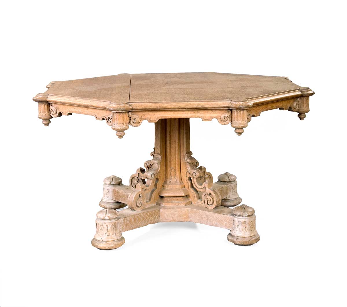 Appraisal: VICTORIAN CARVED OAK TILT-TOP CENTER TABLE IN THE GOTHIC TASTE