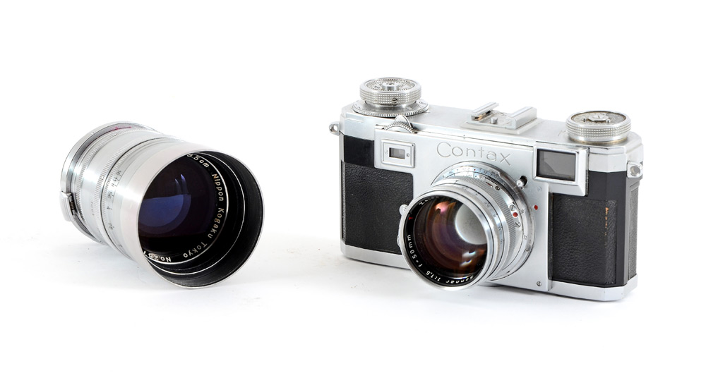 Appraisal: CONTAX IIA RANGEFINDER W ZEISS MM NIKKOR CM LENSES Serial